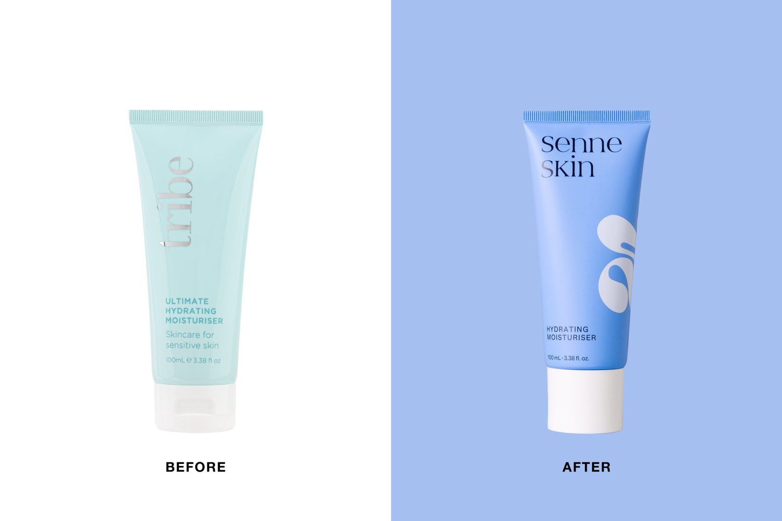 هوية Senne Skin الجديدة: أزرق هادئ وحرف S يلتف حول العبوة